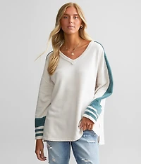 Athletic Stripe Oversized Pullover