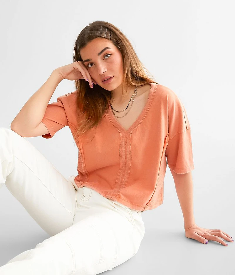 Washed Boxy Cropped Top