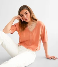 Washed Boxy Cropped Top