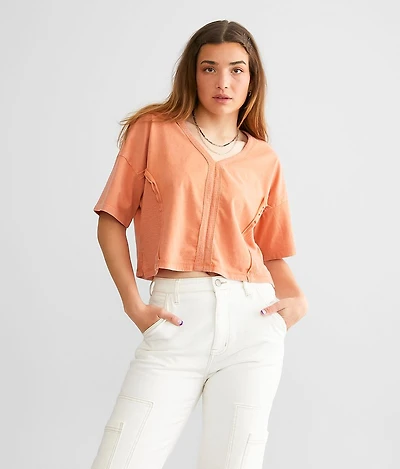 Washed Boxy Cropped Top