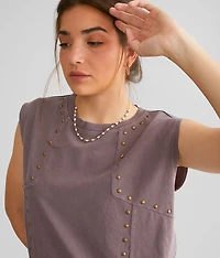 Studded Muscle Tank Top