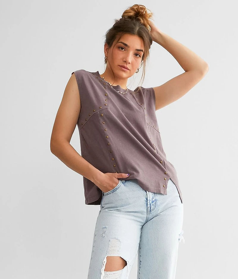 Studded Muscle Tank Top