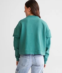 Lace-Up Cropped Pullover