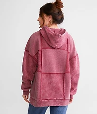 Oversized Knit Hooded Sweatshirt