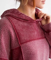 Oversized Knit Hooded Sweatshirt