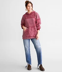 Oversized Knit Hooded Sweatshirt