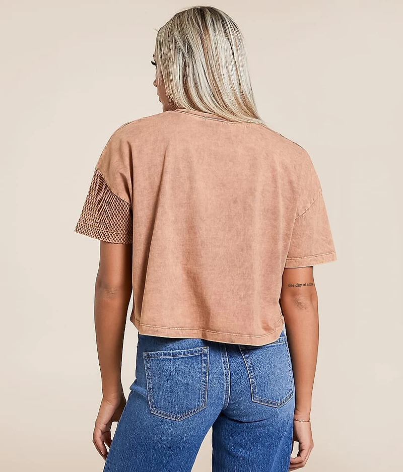Checkered Boxy Cropped T-Shirt