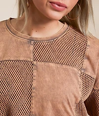 Checkered Boxy Cropped T-Shirt