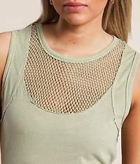 Washed Mesh Tank Top