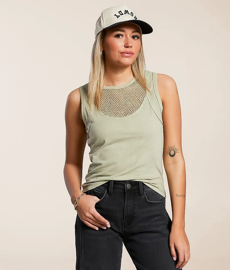 Washed Mesh Tank Top