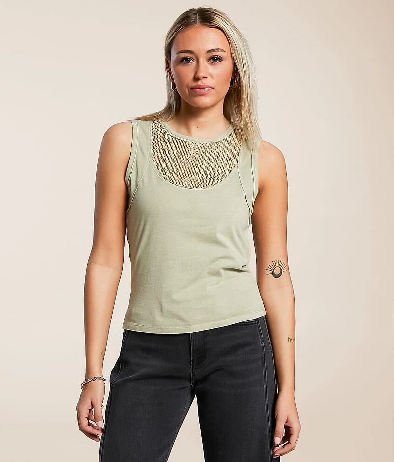Washed Mesh Tank Top