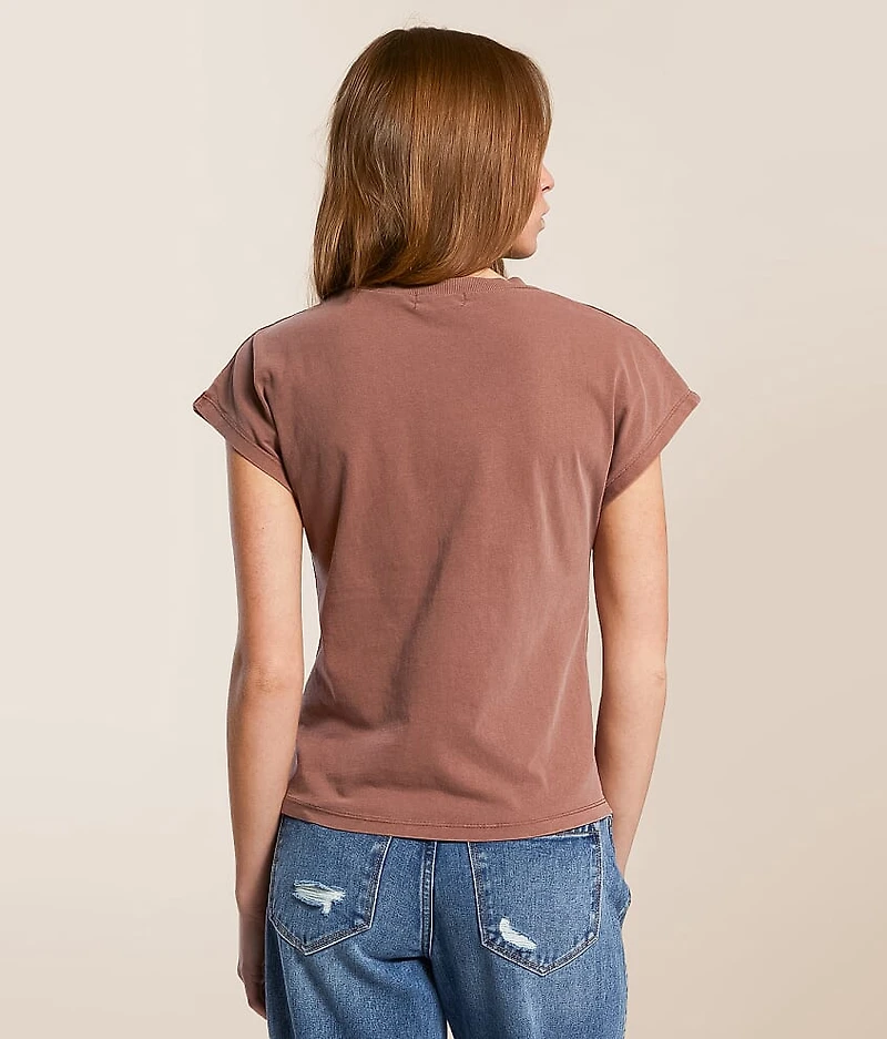 Washed Lace-Up Top