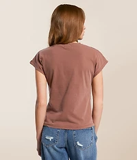 Washed Lace-Up Top