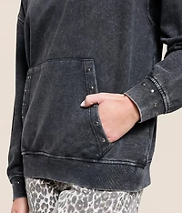Washed Knit Studded Pullover