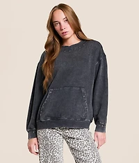 Washed Knit Studded Pullover
