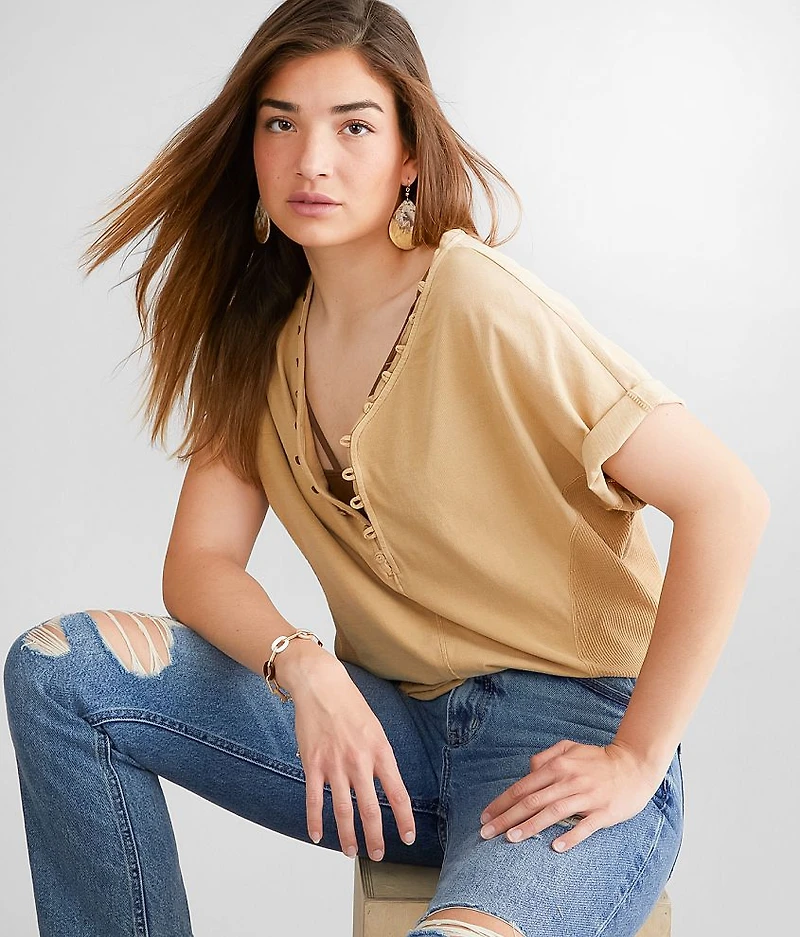 Waffle Inset Henley