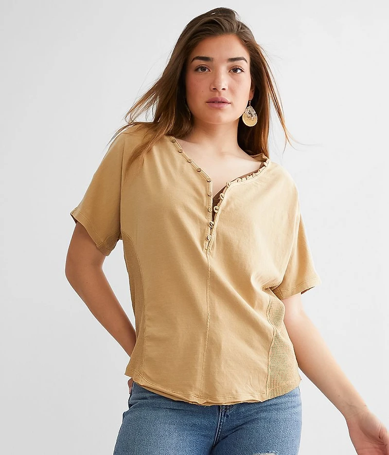 Waffle Inset Henley