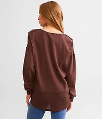 Pieced Waffle Knit Top