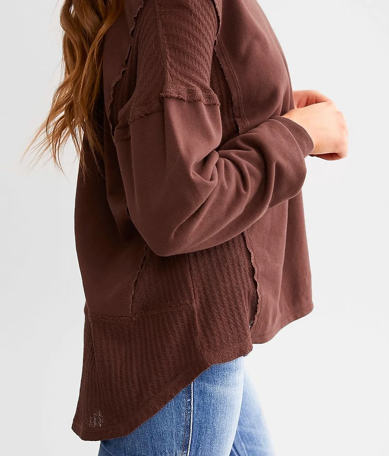 Pieced Waffle Knit Top