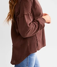 Pieced Waffle Knit Top