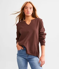 Pieced Waffle Knit Top