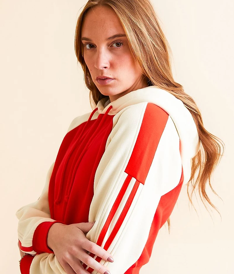 Cropped Raglan Sleeve Hooded Sweatshirt