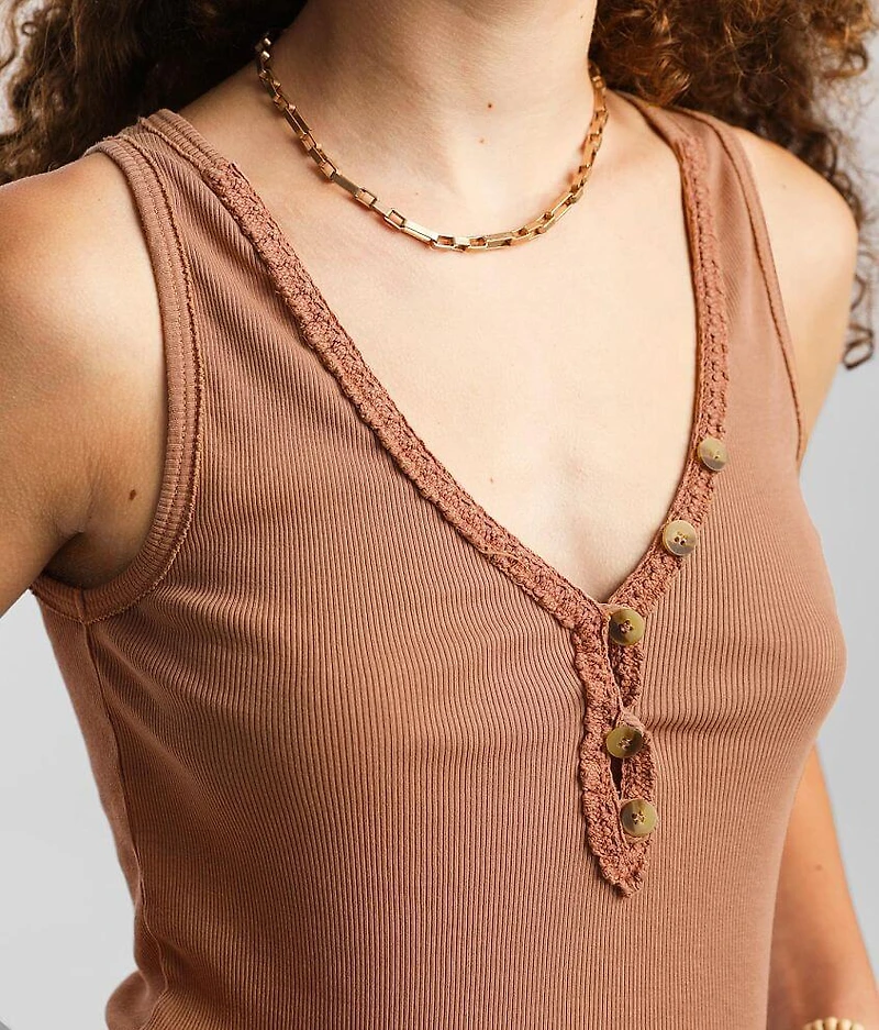 Crochet Henley Tank Top