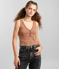 Crochet Henley Tank Top