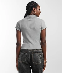 Mock Neck Cropped Top