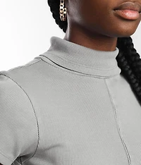 Mock Neck Cropped Top