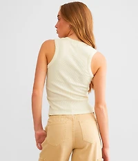 Washed Henley Tank Top