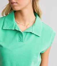 Collared Crop Top