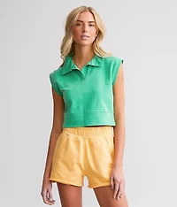 Collared Crop Top