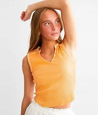 Fitted Henley Tank Top