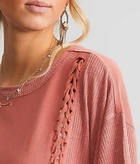 Braided Knit Oversized T-Shirt