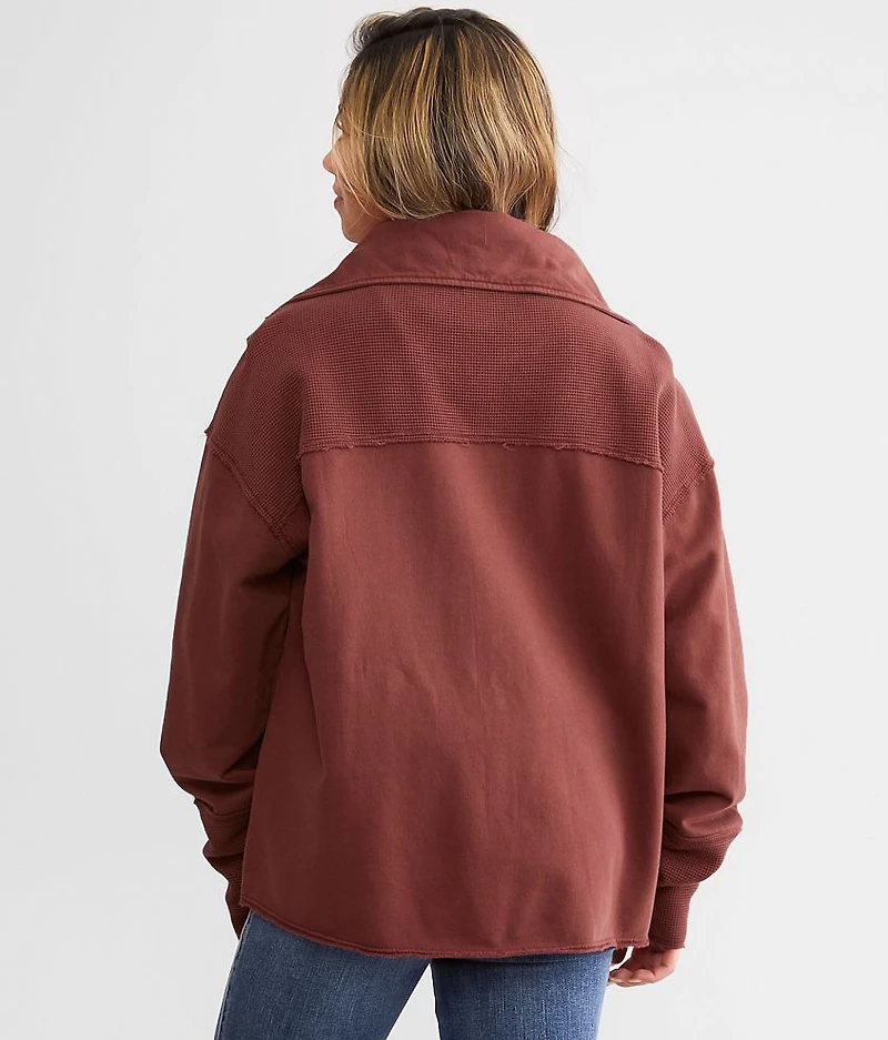 Pieced Shawl Neck Cardigan