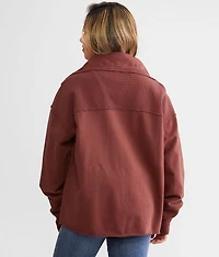 Pieced Shawl Neck Cardigan