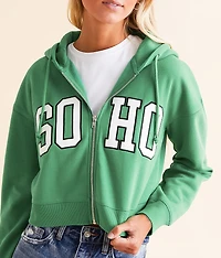 SOHO Zip Front Cropped Hoodie