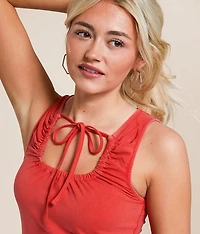Washed Cut-Out Tank Top