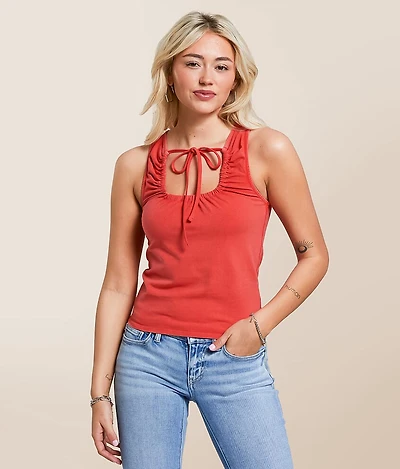 Washed Cut-Out Tank Top