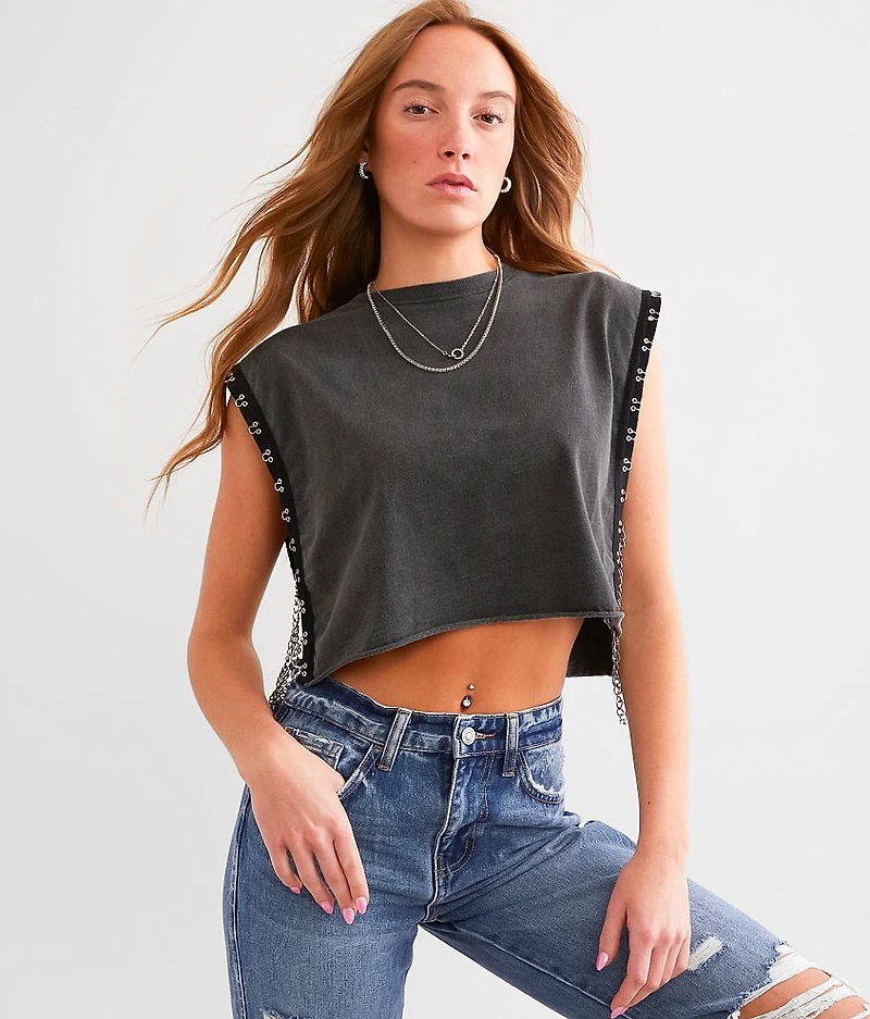 Washed Muscle Tank Top