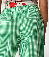 Gingham Wide Leg Utility Pant
