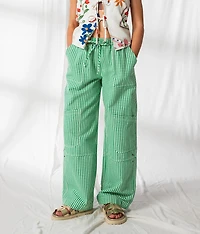 Gingham Wide Leg Utility Pant