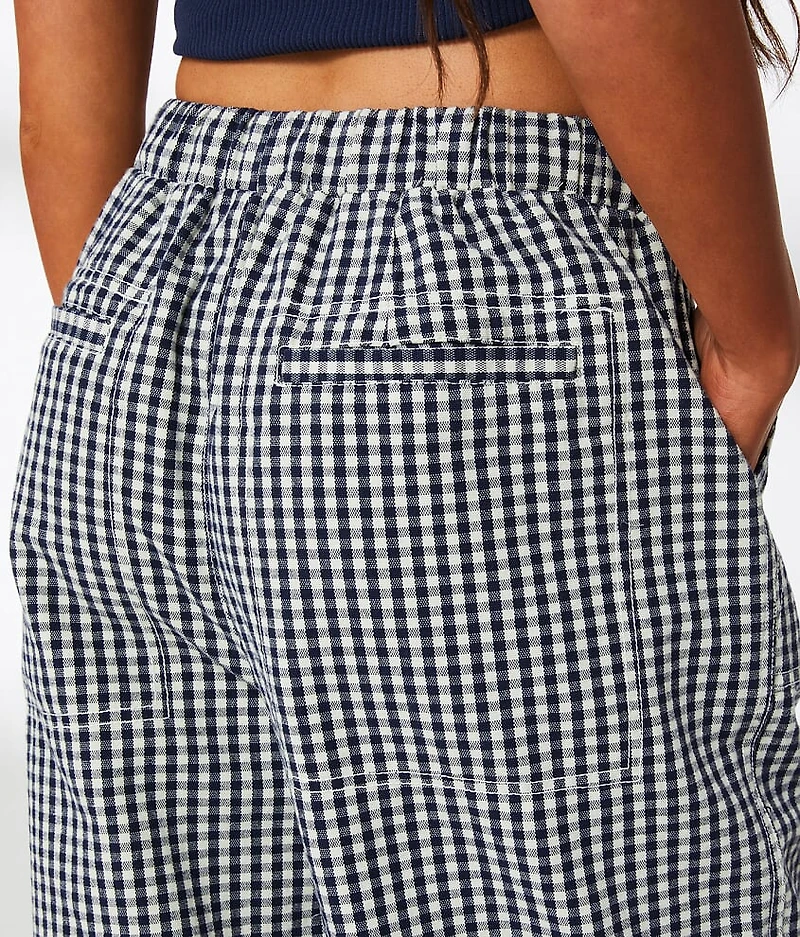 Gingham Wide Leg Utility Pant