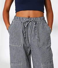 Gingham Wide Leg Utility Pant