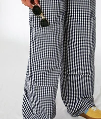 Gingham Wide Leg Utility Pant