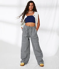 Gingham Wide Leg Utility Pant