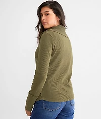 Quarter Zip Textured Top