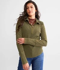 Quarter Zip Textured Top