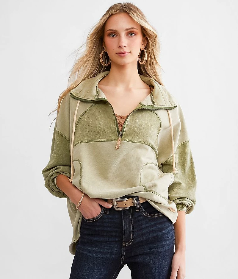 Washed Quarter Zip Pullover